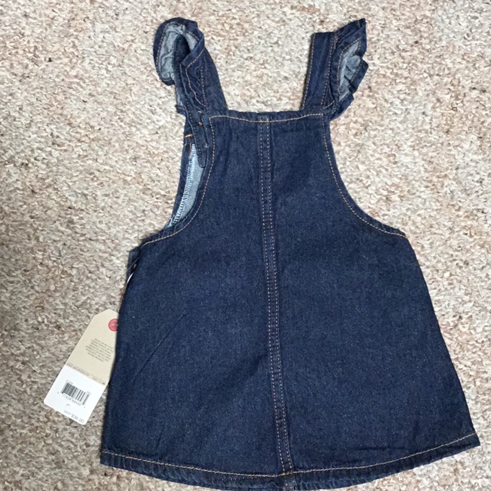 Levi’s Toddler Girl’s  Denim Bib Jumper Dress size 2T - Picture 4 of 5